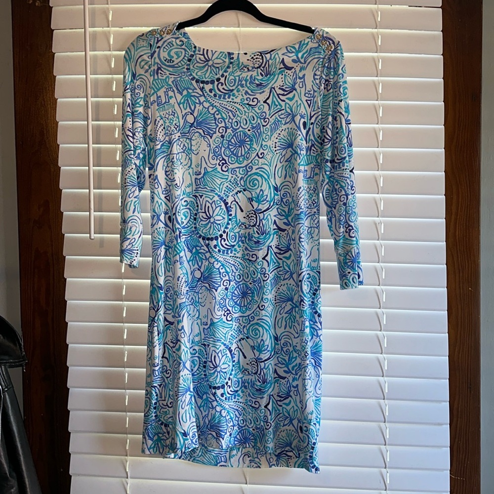 Lilly Pulitzer 3/4 Sleeve Shift Dress, MEDIUM